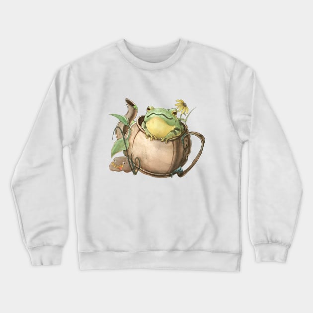 Froggy in a Teapot - George Washington - Over The Garden Wall Frog Crewneck Sweatshirt by sheehanstudios